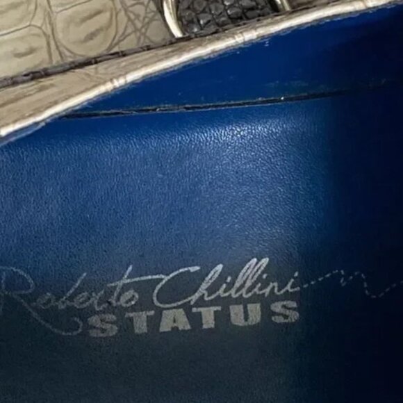 Roberto Chillini Retro-style Croc-Embossed Monk Strap Shoes - Picture 7 of 8